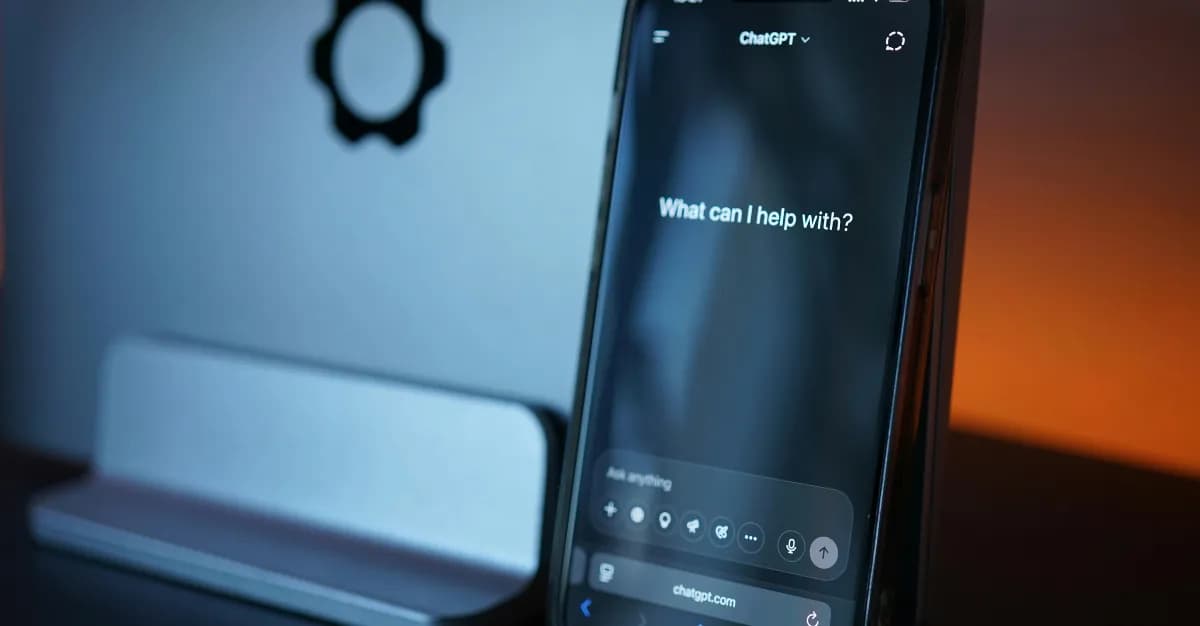 Interface ChatGPT affichée sur smartphone